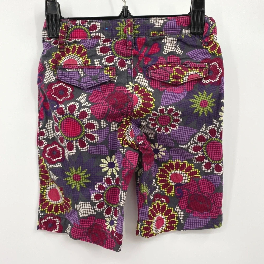 The Childrens Place Girls Purple Pink Floral Bermuda Shorts Size 5 Retro‎ Flower